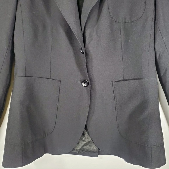 Banana Republic Wool Stretch 2 Button Blazer Black Size 4 - Picture 3 of 11